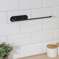 Держатель для бумажных полотенец подвесной Доляна 26×1,5×12 см, цвет чёрный Держатель для бумажных полотенец подвесной Доляна 26×1,5×12 см, цвет чёрный