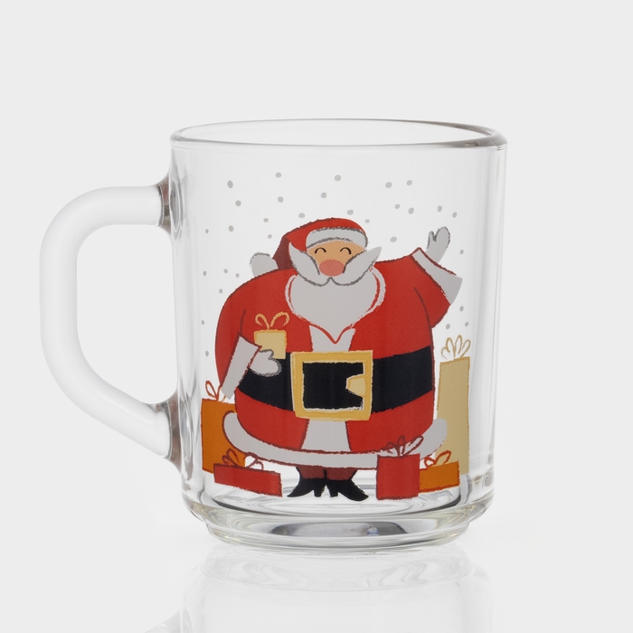 Кружка стеклянная чайная &laquo;С Новым Годом&raquo;, 200 мл, МИКС