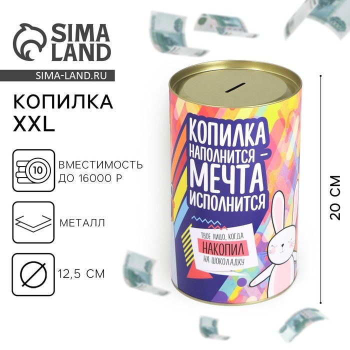 Копилка XXL &laquo;На исполнение мечты&raquo;, 20 х 12,5 см