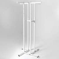 Вешала четырёхстороннее, напольное, регулируемая с четырьмя прямыми кронштейнами 86&times;86&times;120-180 см, цвет белый