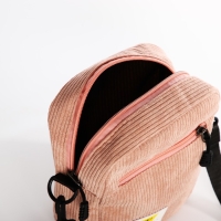 Сумка молодёжная на молнии, цвет розовый