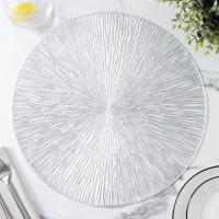 Набор салфеток сервировочных на стол Доляна &laquo;Сияние&raquo;, d=38 см, 4 шт, цвет серебряный