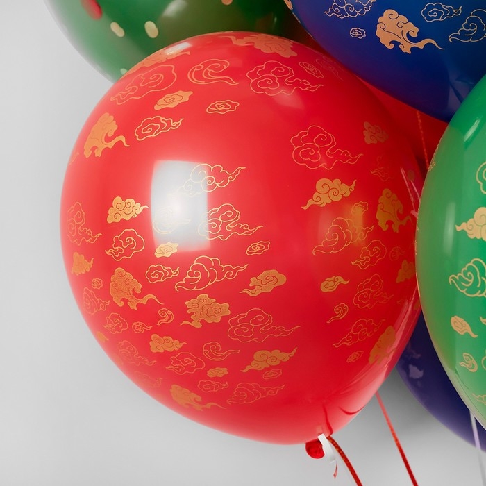 Шар латексный 12" &laquo;Дракон на удачу&raquo; пастель, 5 ст., набор 25 шт., МИКС