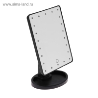 Зеркало Luazon KZ-06, подсветка, 26.5&times;16&times;12 см, 4хАА, 22 диода, сенсорная кнопка, черное