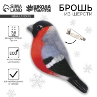 Валяние из шерсти на новый год. Брошь своими руками &laquo;Снегирь&raquo;, новогодний набор для творчества