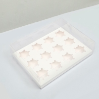 Коробка на 12 капкейков, белая, 34,7 &times; 26,3 &times; 10 см