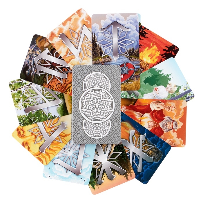 Таро Таро "Славянские руны", 78 гадальных карт, с инструкцией, 7.1 х 11.6 см