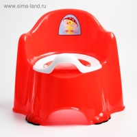 Горшок детский антискользящий &laquo;Комфорт&raquo; с крышкой, съёмная чаша, цвет красный