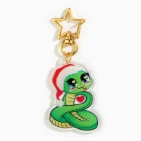 Брелок новогодний, для ключей, голографический &laquo;Новогодняя звезда&raquo; 3.6 х 9 см