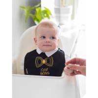 Нагрудник/слюнявчик для кормления &laquo;Little boss&raquo; на кнопке