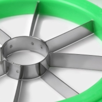 Яблокорезка Доляна &laquo;Яблоко&raquo;, 16 см, с ручками, цвет зелёный