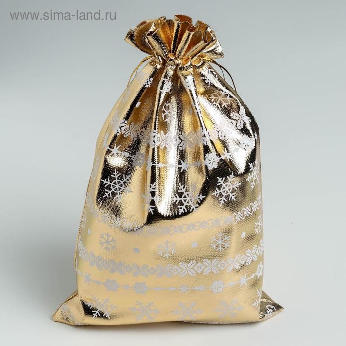 Мешочек подарочный парча &laquo;Узоры&raquo;, 20 х 30 см +/- 1.5 см, Новый год