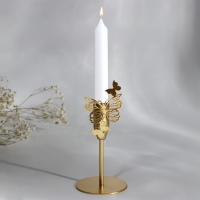 Подсвечник &laquo;Бабочки&raquo;, зол., 7,4 х 15,3 см