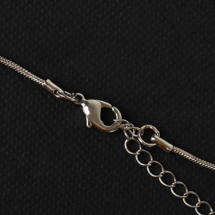 Кулон &laquo;Стразинка&raquo; круг в огранке, цвет белый в серебре, 40 см