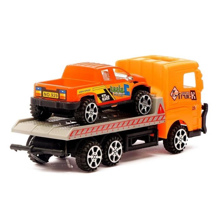 Грузовик инерционный &laquo;Эвакуатор&raquo; с машиной, цвета МИКС.