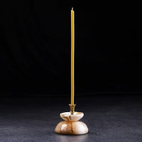 Подсвечник "Церковный №1", круглый с чашкой, 4х5,5 см, селенит, микс