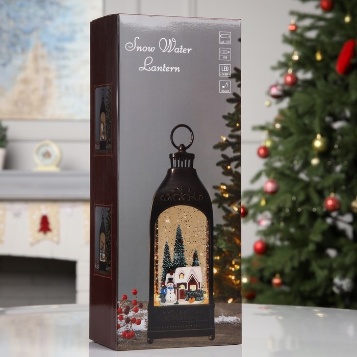 Фигура светодиодная &laquo;Новогодняя елка&raquo;, 36х12.8х6.5 см, музыка, батарейки ААх3 (не в комплекте), USB, свечение тёплое белое