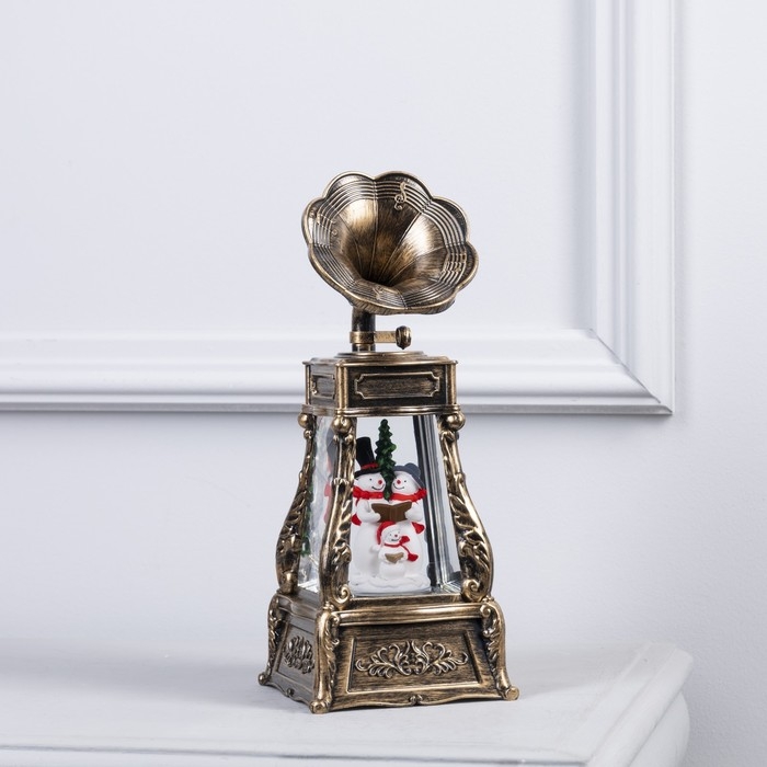 Светодиодная фигура «Граммофон со снеговиками» 11 × 28 × 11 см, пластик, батарейки ААх3 (не в комплекте), USB, свечение тёплое белое Светодиодная фигура «Граммофон со снеговиками» 11 × 28 × 11 см, пластик, батарейки ААх3 (не в комплекте), USB, свечение тёплое белое