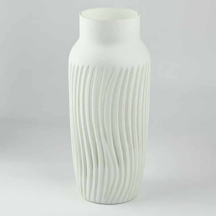 Ваза для цветов &laquo;Парадайз&raquo; из белого стекла 30&times;13&times;13 см