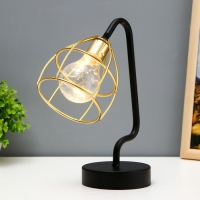 Ночник "Лофт" LED от батареек 3хАА чёрно-золотой 25х20х10 см RISALUX Ночник "Лофт" LED от батареек 3хАА чёрно-золотой 25х20х10 см RISALUX