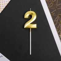 Свеча для торта, цифра &laquo;2&raquo;, 11,5 х 2,3 см