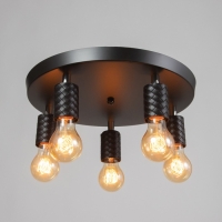 Спот "Скин" 5хЕ27 40Вт черный 38х38х16см Спот "Скин" 5хЕ27 40Вт черный 38х38х16см