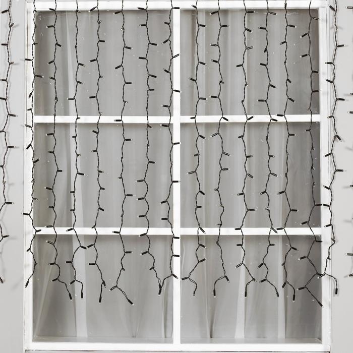 Гирлянда &laquo;Занавес&raquo; 2 &times; 1.5 м, IP65, УМС, тёмная нить, 360 LED, свечение тёплое белое, 220 В