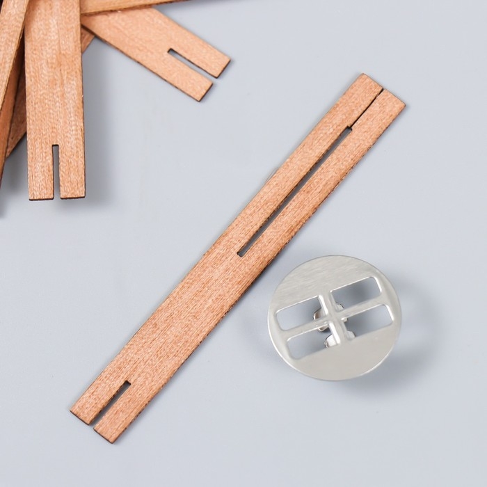 Фитиль с держателем двойной для свечи дерево 1х8 см Фитиль с держателем двойной для свечи дерево 1х8 см