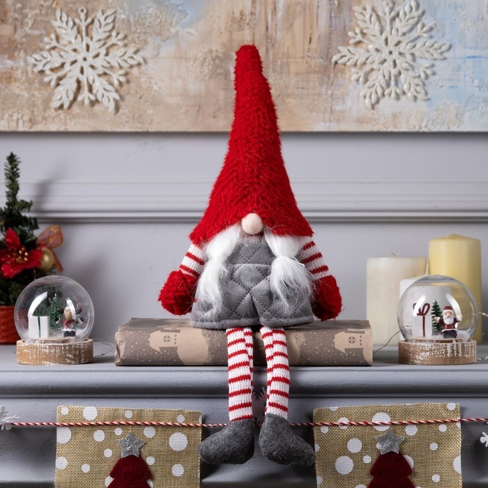 Светодиодная фигура «Гном с усами» 14 × 47 × 9 см, текстиль, батарейки AG10х3 (в комплекте), свечение тёплое белое Светодиодная фигура «Гном с усами» 14 × 47 × 9 см, текстиль, батарейки AG10х3 (в комплекте), свечение тёплое белое