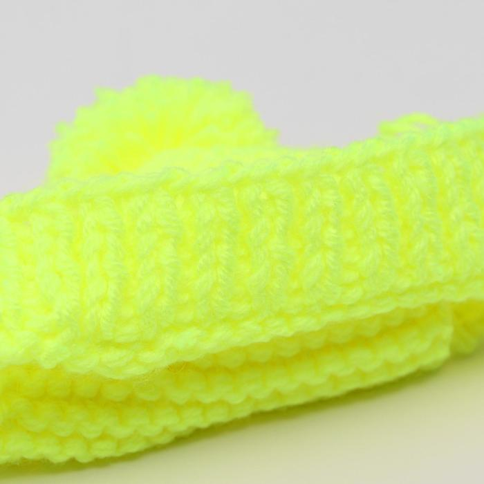 Шапка вязаная для собак, XS-S (объем головы 22-24 см, высота 7,5 см), микс