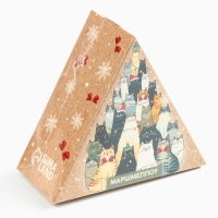 Новый год! Маршмеллоу в виде колпочка &laquo;Котики&raquo;, со вкусом малины, 38 г