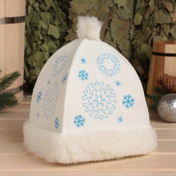 Шапка для бани и сауны Снегурочки, белый Шапка для бани и сауны Снегурочки, белый