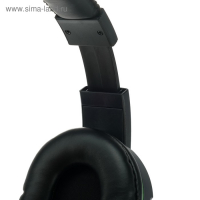 Наушники Ritmix RH-555M Gaming, игровые, полноразмерные, микрофон, 3.5мм, 1.8м, черно/зелен