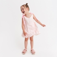 Сарафан для девочки KAFTAN &laquo;Зигзаги&raquo;, размер 36 (134-140), цвет белый/розовый