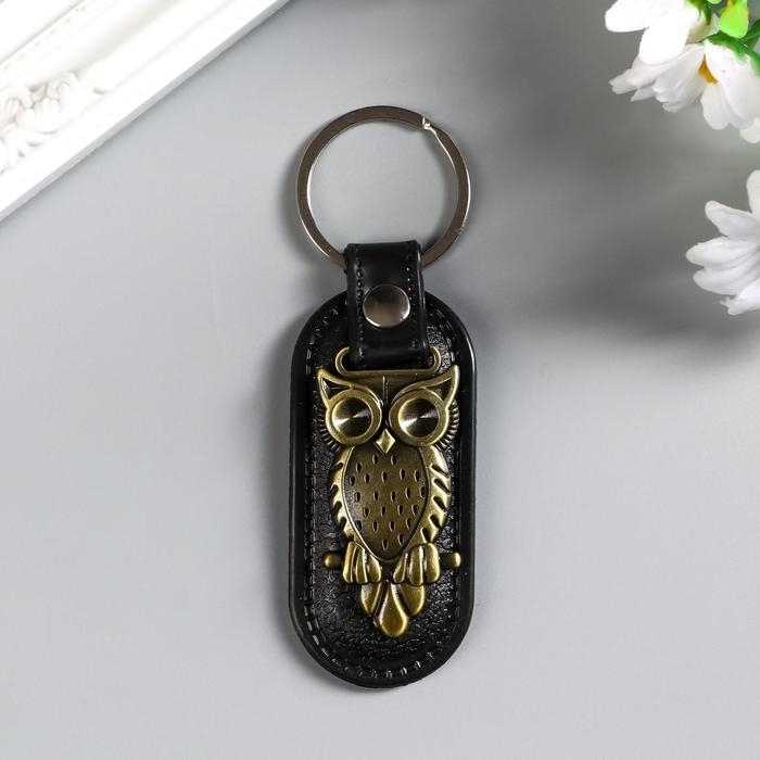 Брелок, кожзам, металл Брелок, кожзам, металл "Филин" 7,5х3,2 см
