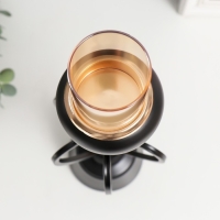 Подсвечник металл на 1 свечу "Физалис" чёрный 39х9х9 см