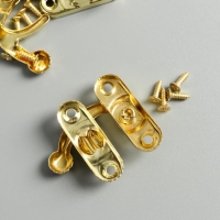 Замок металл для шкатулки "Крючок" золото набор 4 шт 2,7х2,5 см Замок металл для шкатулки "Крючок" золото набор 4 шт 2,7х2,5 см