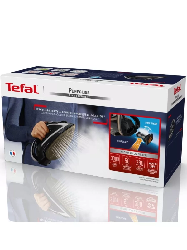 Паровой утюг Puregliss FV8082E0, мощность 3000 Вт