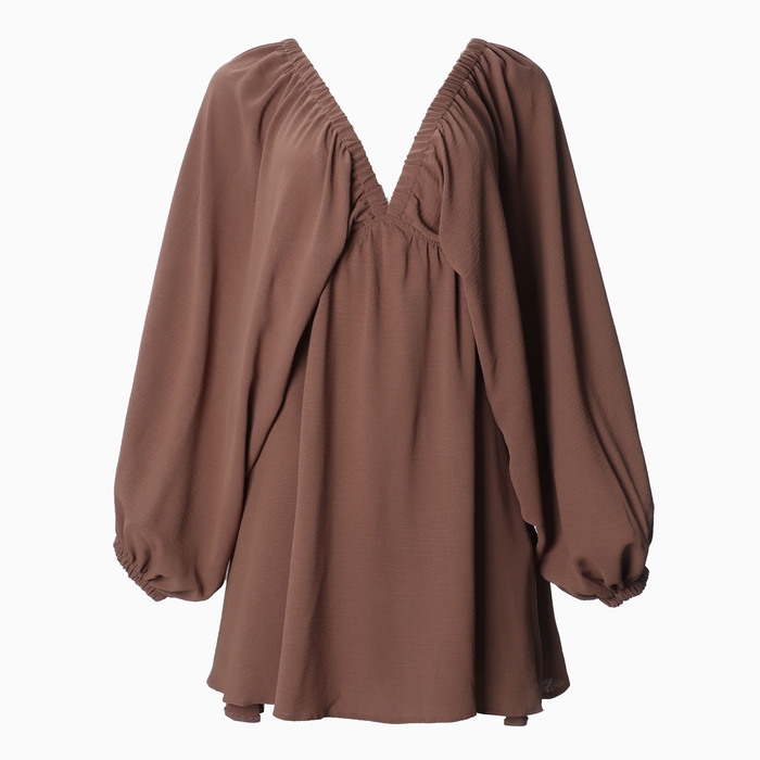 Платье женское MIST с глубоким вырезом р. 48, коричневый Платье женское MIST с глубоким вырезом р. 48, коричневый