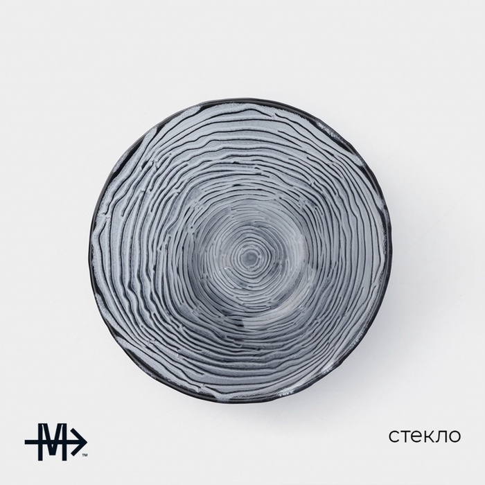 Салатник Magistro &laquo;Рифл&raquo;, 350 мл, d=14,7 см, стекло, голубой