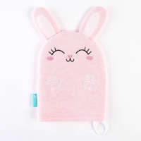 Мочалка детская для купания &laquo;Зайка&raquo;, варежка, из махры