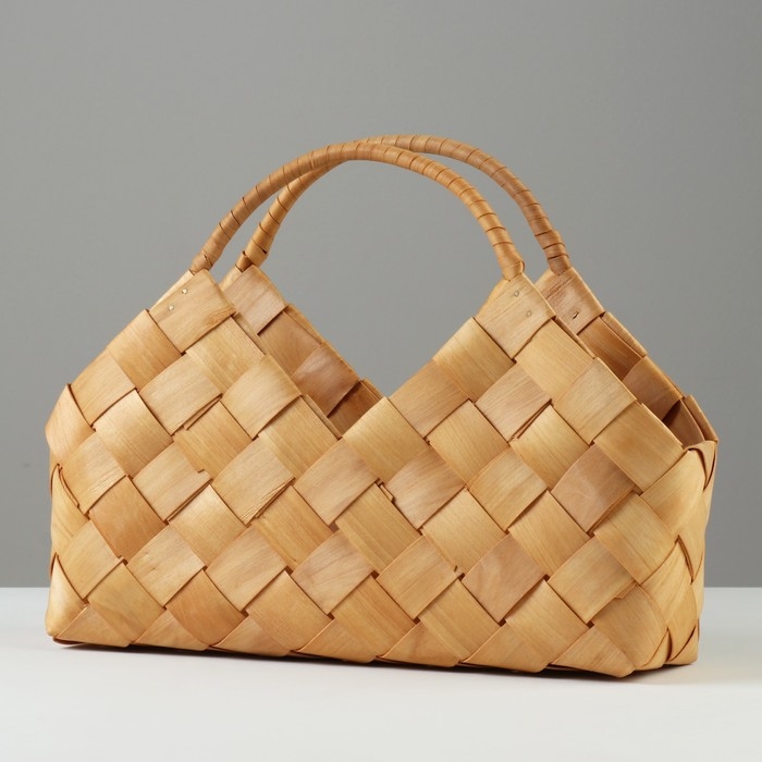 Корзина плетеная, 34 x 12 x H12,5/21/25 см, секвойя