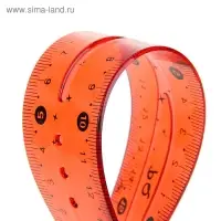 Линейка Calligrata 15 см, гибкая, силикон, МИКС