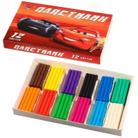 Пластилин 12 цветов 180 г &laquo;Чемпион&raquo;, Тачки
