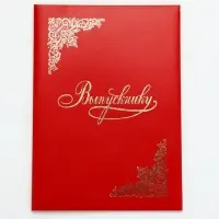 Папка адресная бумвинил А4 (пухлая) "Выпускнику" красная