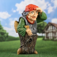 Садовая фигура из полистоуна &laquo;Баба Яга с метлой&raquo;, 55&times;30&times;34 см