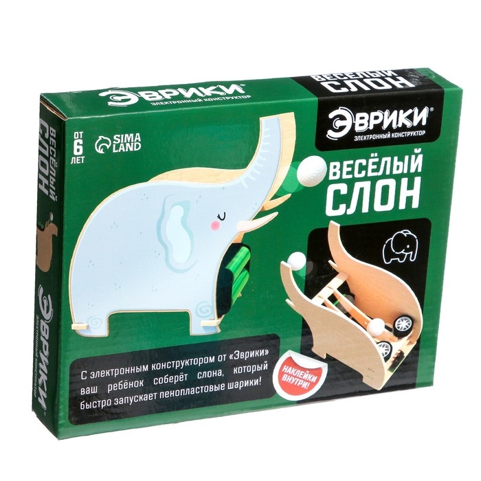 Электронный конструктор &laquo;Весёлый слон&raquo;, 26 элементов, наклейки