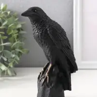 Фигура &laquo;Ворон на камне&raquo;, 15.5&times;5.5&times;10 см, чёрная