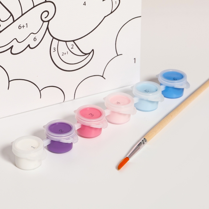 Картина по номерам для детей &laquo;Единорожка с шариками&raquo;, 21 х 15 см