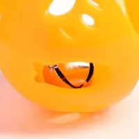 Набор из 2 шариков-погремушек "Рыбки и лапки", диаметр 3,8 см, желто-синий/оранжевый